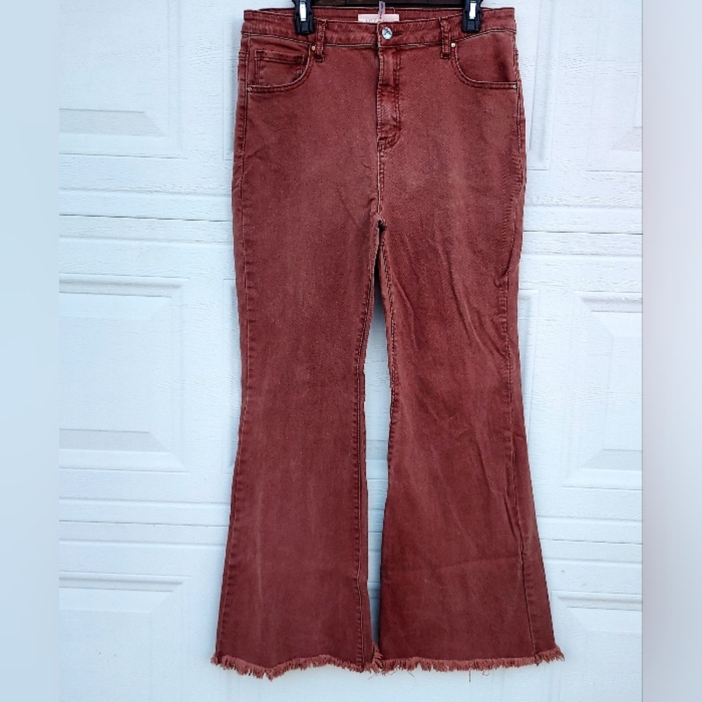 Risen Women's Flare Jeans in Rust